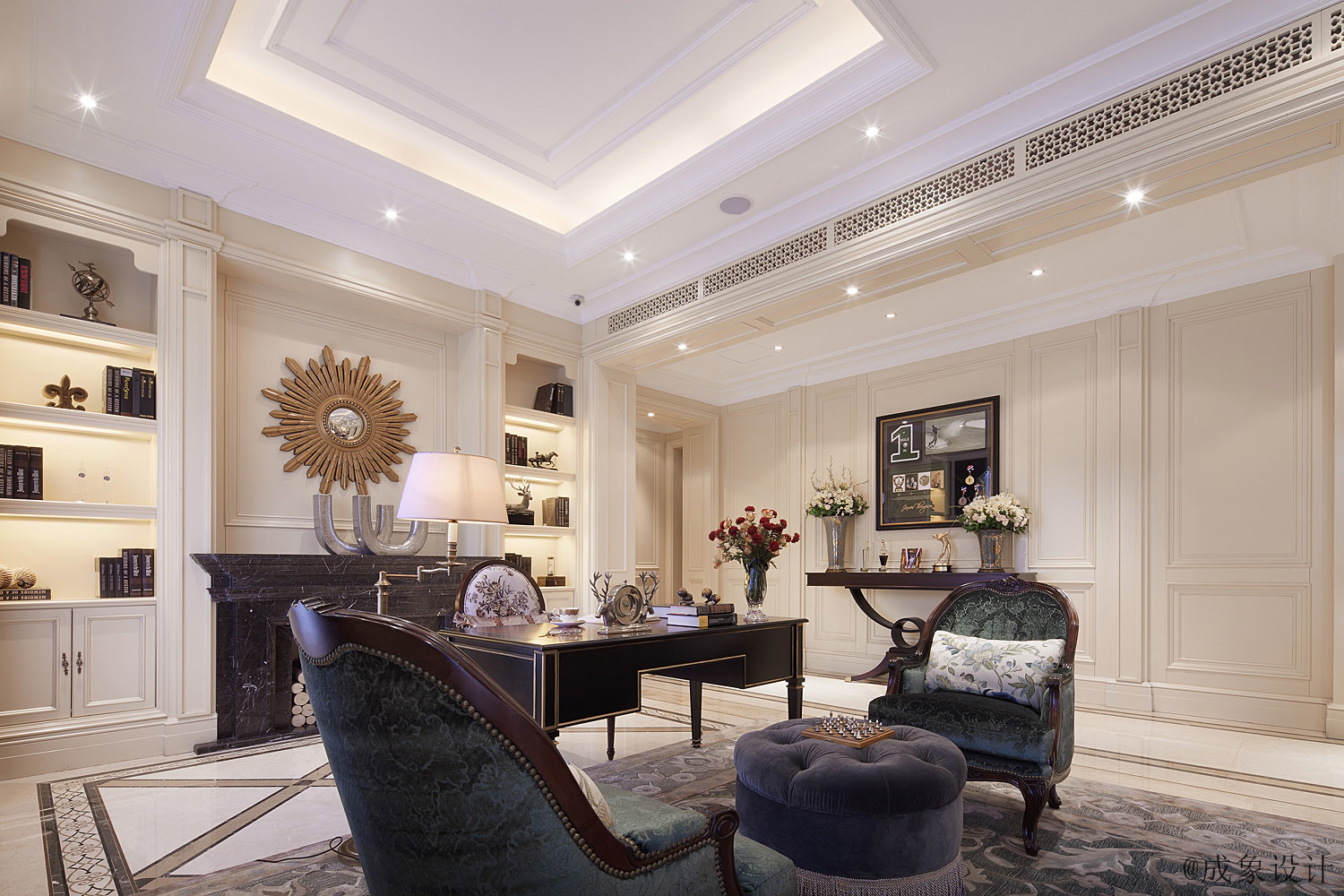 法式庄园独栋别墅装修设计效果图,高大上的欧式风格别墅设计