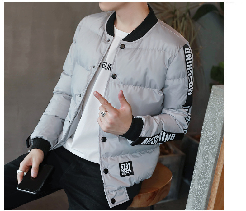 棒球领加厚棉服外套，冬日下的日照型男