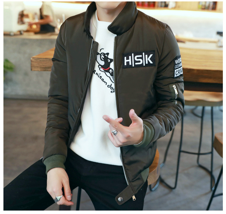 棒球领加厚棉服外套，冬日下的日照型男