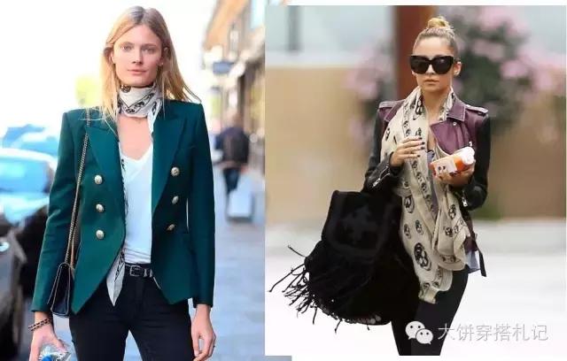 丝巾围巾搭配秋冬,丝巾围巾时髦搭配系法