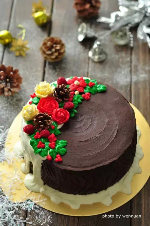 圣诞树桩蛋糕,圣诞节各种蛋糕做法