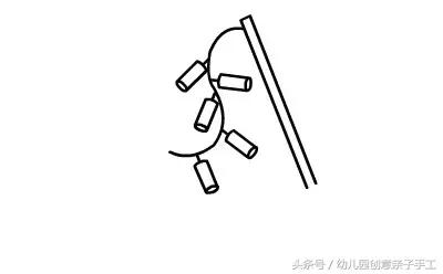 春节灯笼鞭炮简笔画,新年娃娃拿鞭炮简笔画