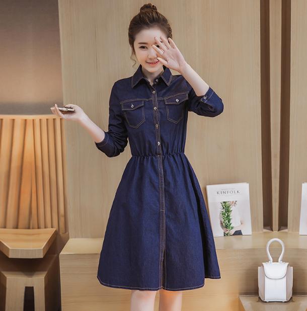 牛仔连衣裙时髦,率性牛仔连衣裙