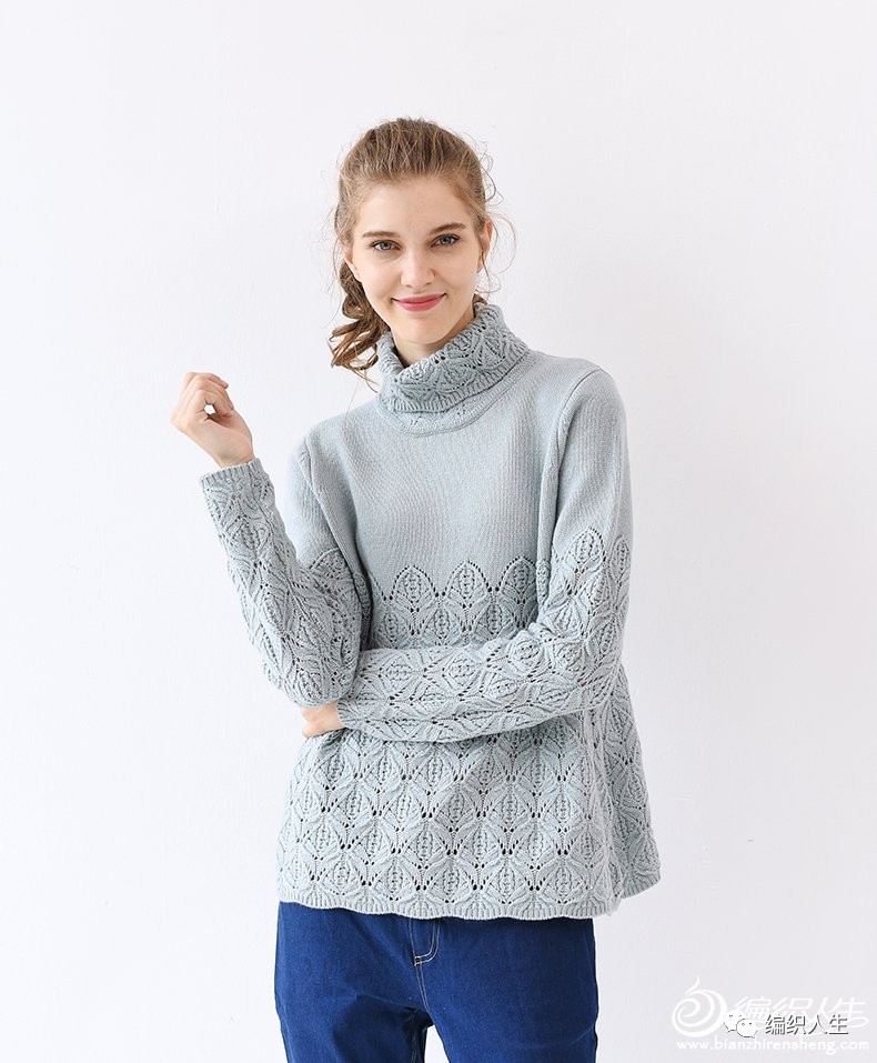 粗毛线落肩袖毛衣编织教程全过程,编织落肩袖毛衣简单易学的花型