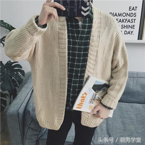 慵懒开衫毛衣搭配男人,时尚型男毛衣搭配