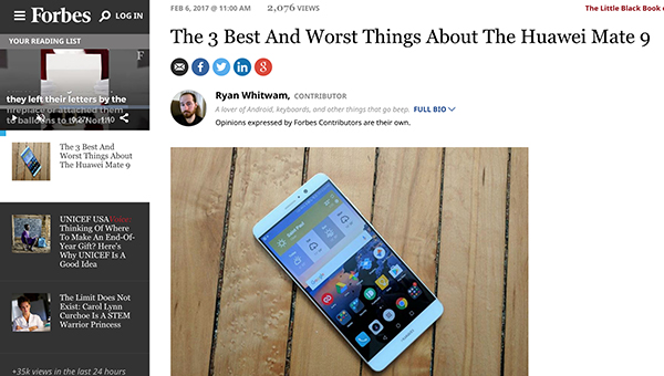 华为mate9,华为mate9优点和缺点
