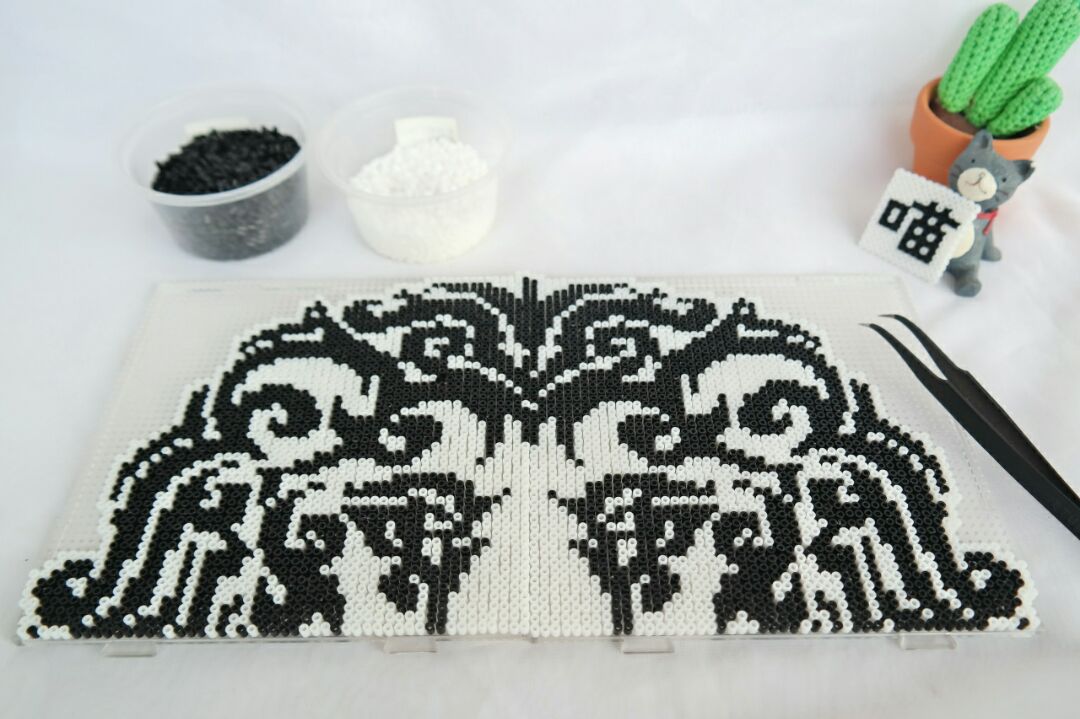 黏土招财猫装饰画,龙猫撑高级灰创意画