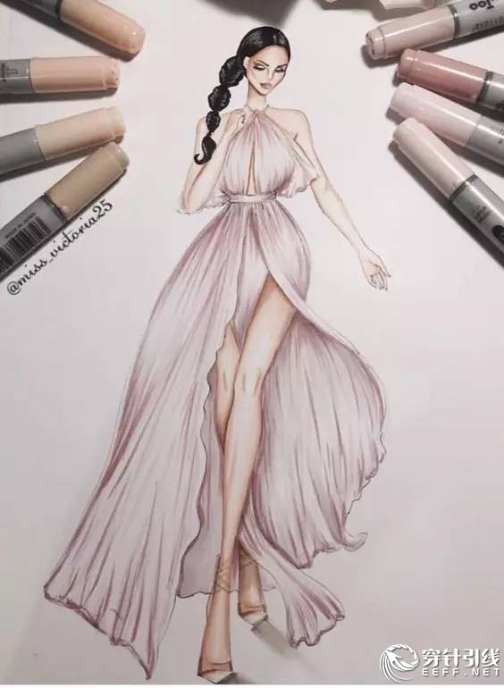 服装设计手绘时装,手绘时尚潮流服装