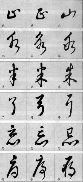 草书简表及写法,草字草书有几种写法