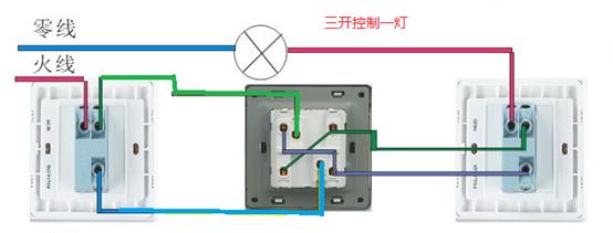 照明专用三控开关接线图,照明开关加个插座接线图