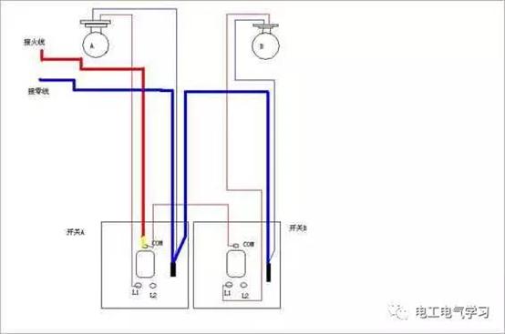 照明专用三控开关接线图,照明开关加个插座接线图
