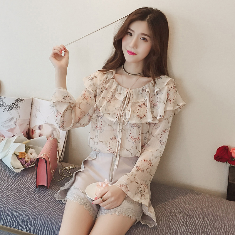 雪纺衫显瘦大花遮肉减龄洋气,夏季时尚百搭洋气碎花显瘦雪纺衫