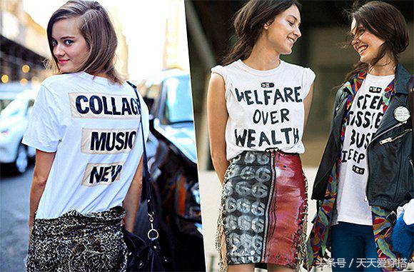长袖slogantee,怎么穿slogant恤最时髦
