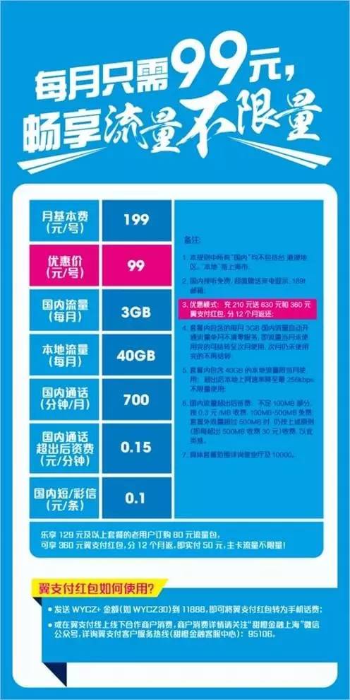 陕西电信99不限流量套餐,湖南电信99元不限流量套餐