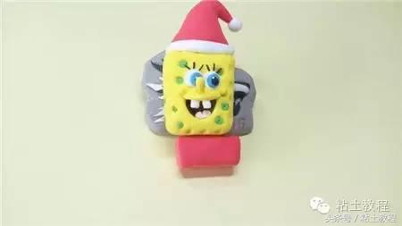 用彩泥做的海绵宝宝动画片,用彩泥做个海绵宝宝