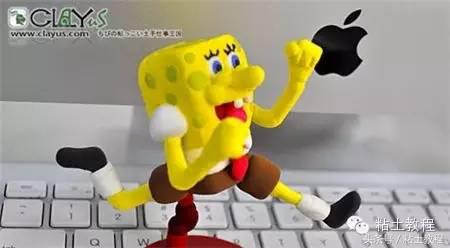 用彩泥做的海绵宝宝动画片,用彩泥做个海绵宝宝