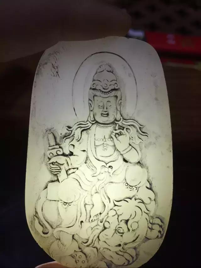 玉雕设计手稿图地藏 (苏州玉雕作品文殊菩萨)