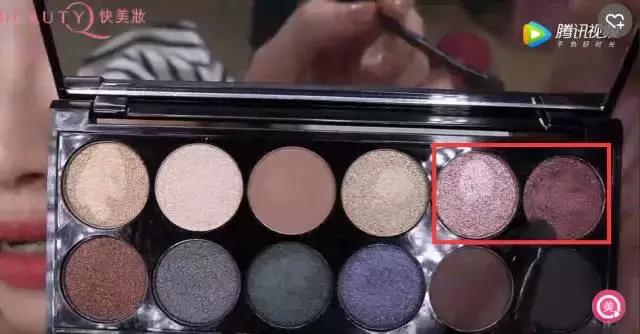 一个眼影盘搞定眼睛部分教程,粉色眼影盘妆容