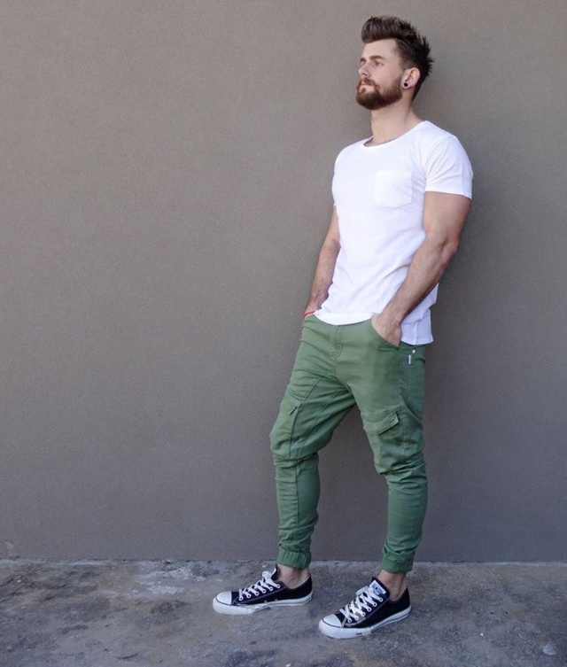 潮男高帮帆布鞋秋季穿搭,夏天超帅帆布鞋穿搭