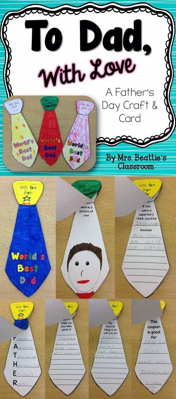 用正方形的纸给爸爸做父亲节礼物,送给爸爸的父亲节礼物手工贺卡