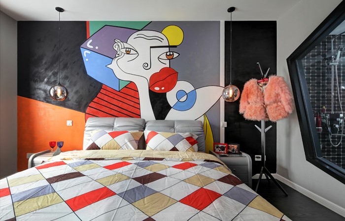 极简风格手绘墙,简单又漂亮的手绘墙