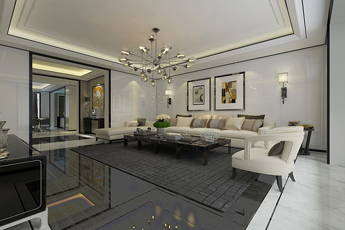 沉稳大气现代空间,现代轻奢格调空间图