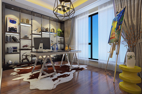 沉稳大气现代空间,现代轻奢格调空间图