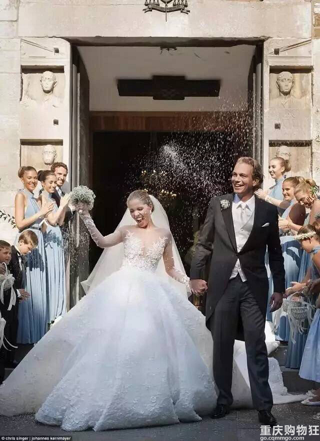 施华洛世奇极致豪华婚纱,施华洛世奇水晶镶嵌婚纱