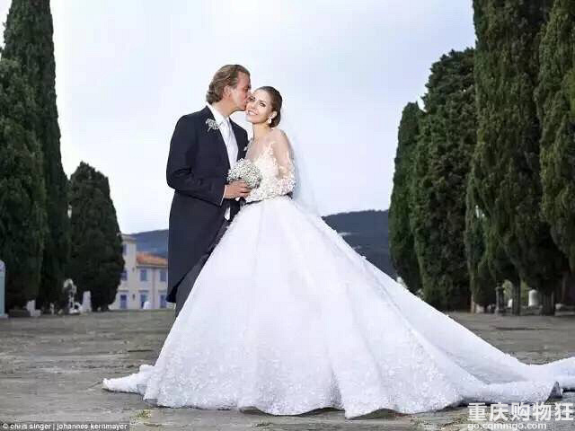 施华洛世奇极致豪华婚纱,施华洛世奇水晶镶嵌婚纱