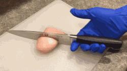 一个网友展示他的磨刀技巧...这一个个切的简直了...