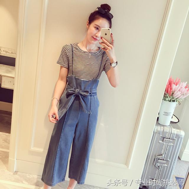 女小脚显瘦韩版牛仔背带裤,背带裤显瘦遮肚子牛仔