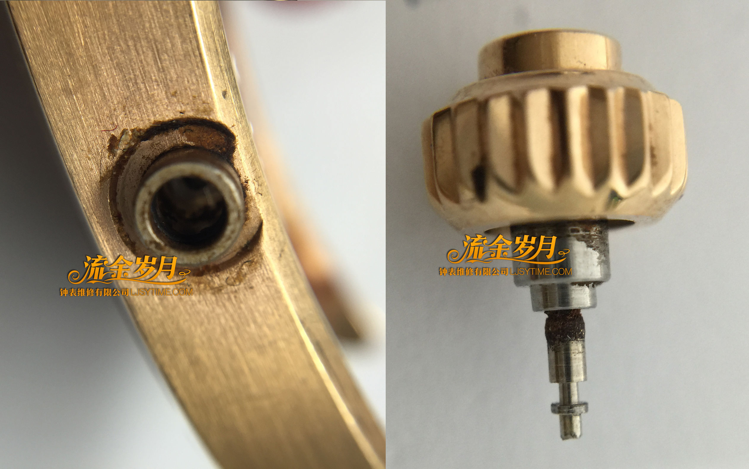 手表进水导致停走，不及时洗油真的很伤！把芯生锈断掉要换，机芯满是锈迹～看芝柏单按钮计时洗油后焕然一新