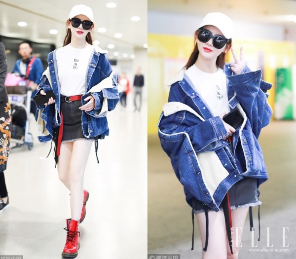 马思纯黑白格子外套,马思纯灯芯绒外套