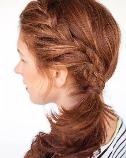 年会发型中长发编发大脸,编发简单易学中长发合适大脸