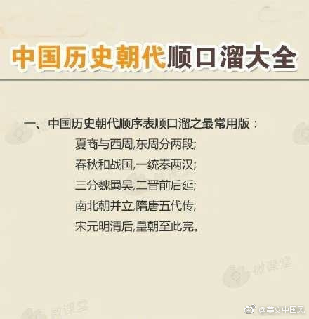 中国历史朝代顺口溜完全版图片,中国历史朝代顺口溜香港版