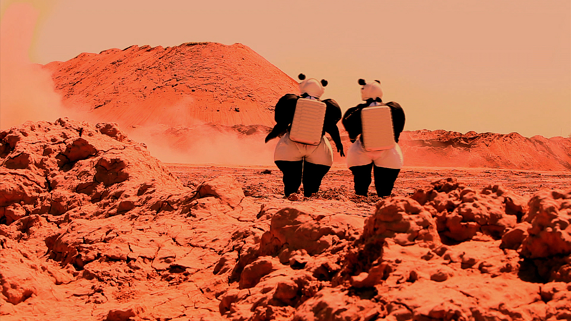 民工、*陪三**小姐、乞丐、同性恋……这些形象，他都用熊猫时装诠释