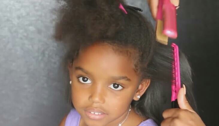 非洲8岁小女孩把头发拉直后，竟这么好看