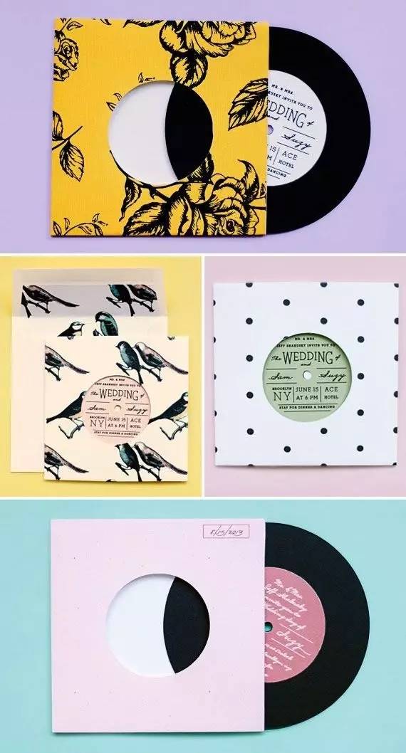 复古婚礼请柬心形,超有设计感的婚礼请柬模板