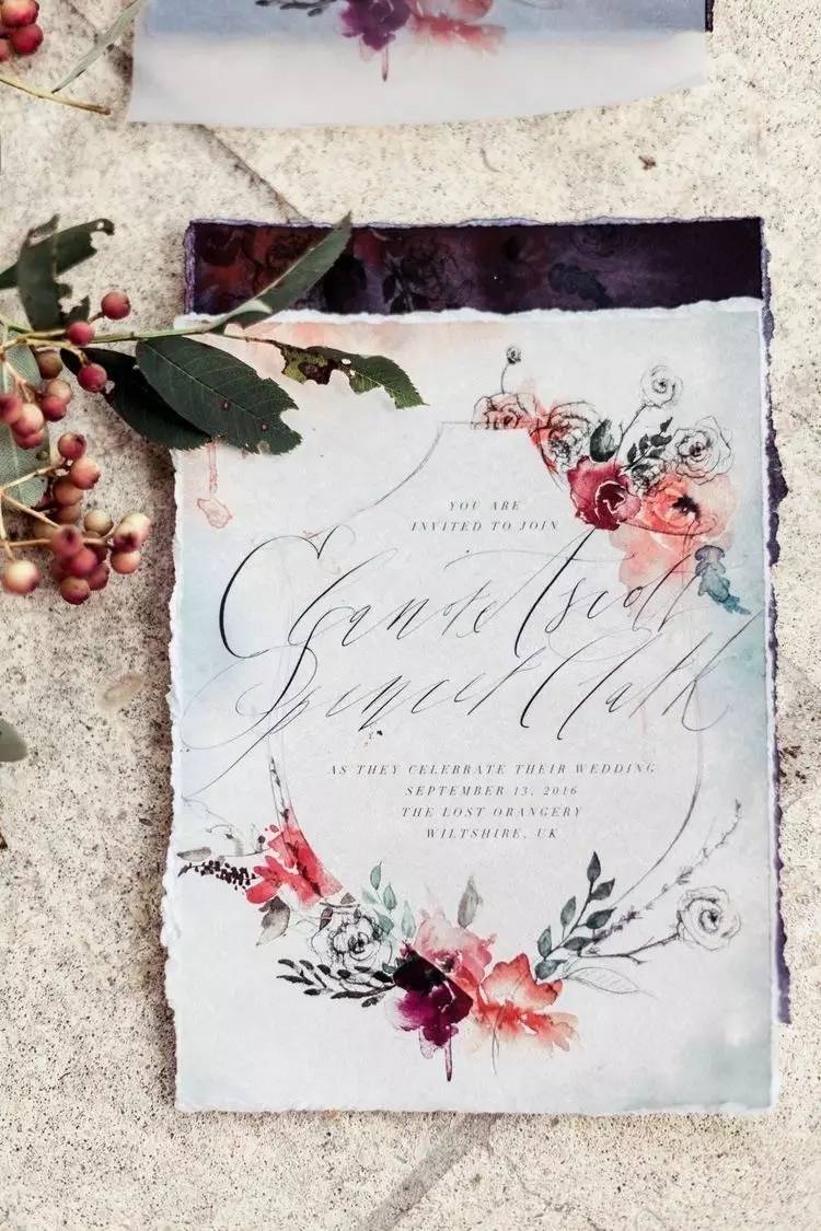 复古婚礼请柬心形,超有设计感的婚礼请柬模板