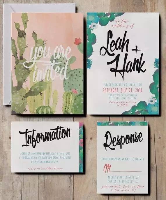 复古婚礼请柬心形,超有设计感的婚礼请柬模板