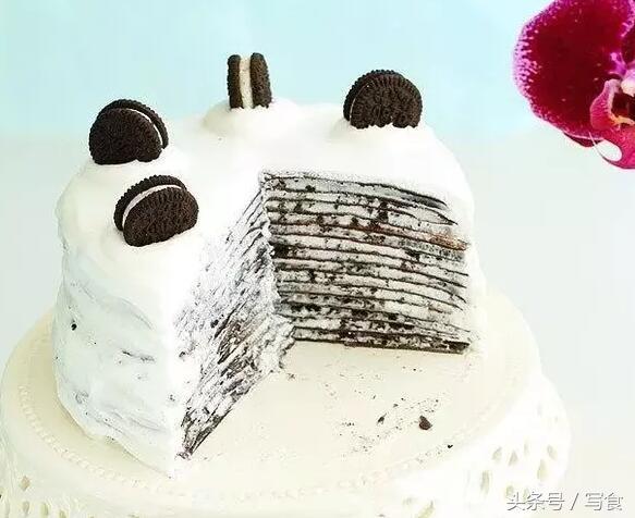 吃七彩千层蛋糕,网红七彩千层蛋糕