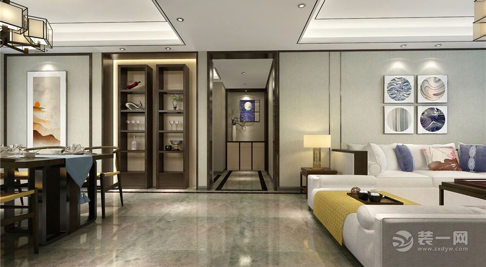 88平米三室一厅装修新中式,山水天成150平超大三居室