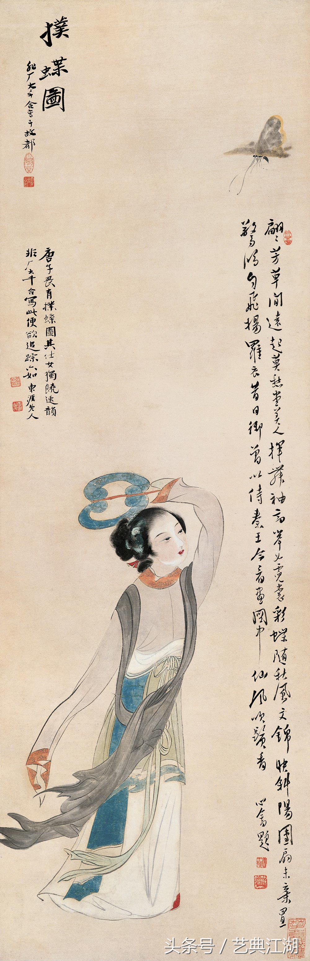 中国历代绘画大师长卷经典仕女图,国画大师的仕女图精品