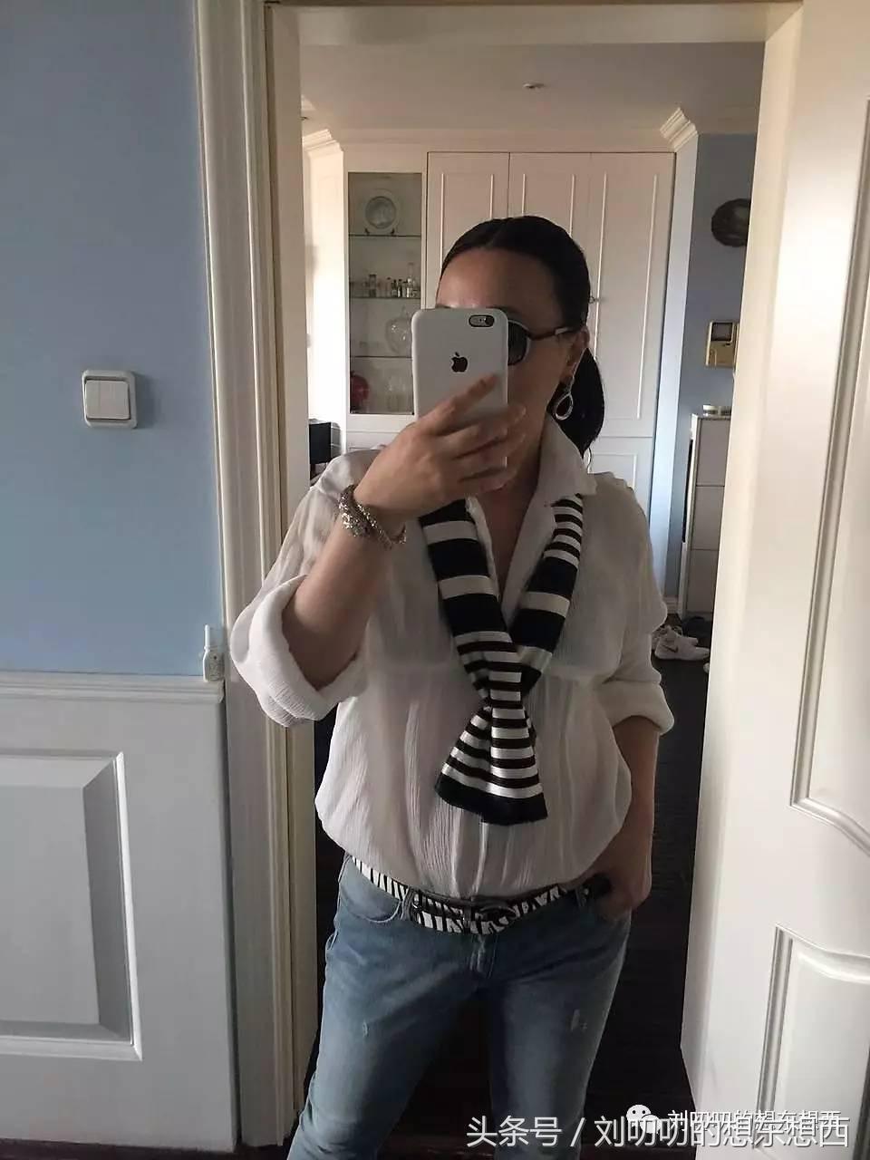 条纹时尚潮流T恤,一日look日常