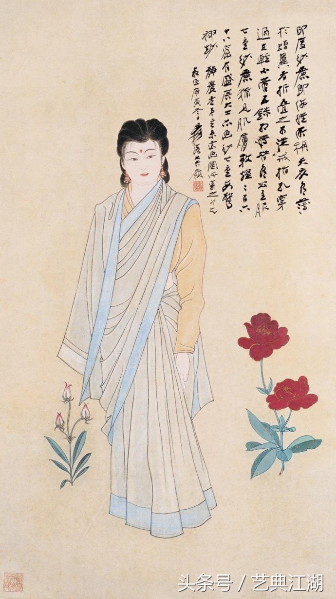 中国历代绘画大师长卷经典仕女图,国画大师的仕女图精品