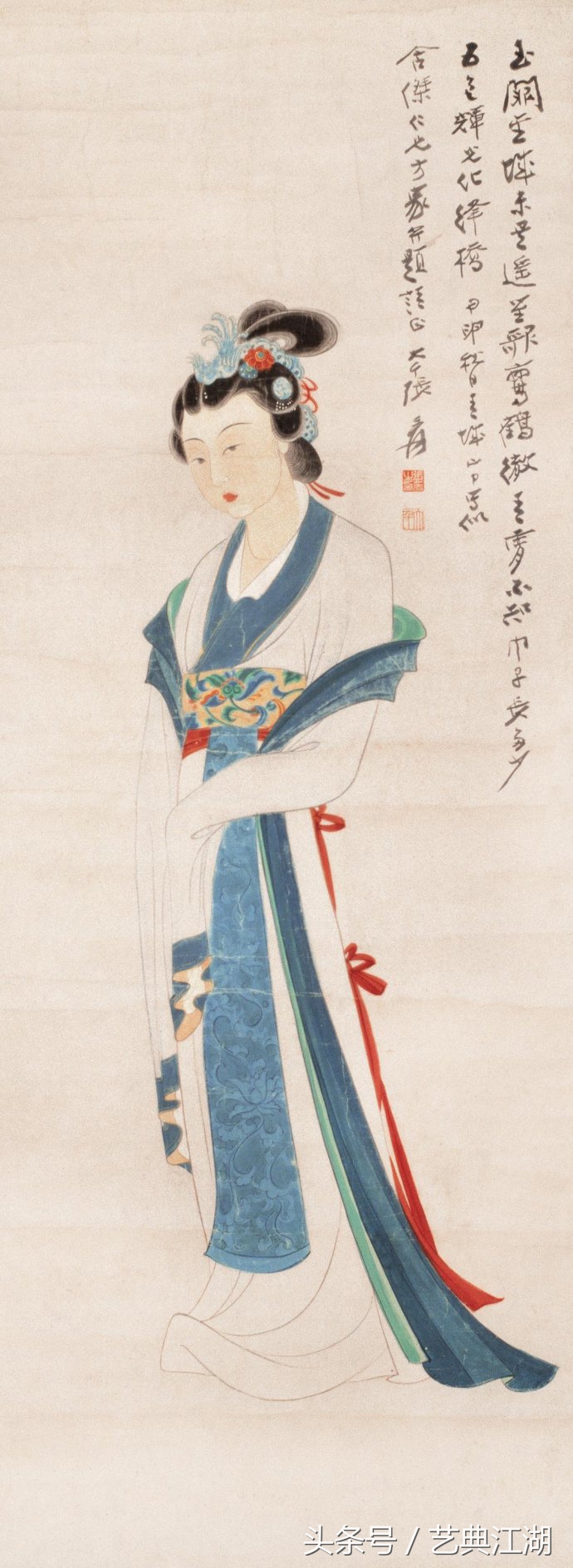 中国历代绘画大师长卷经典仕女图,国画大师的仕女图精品