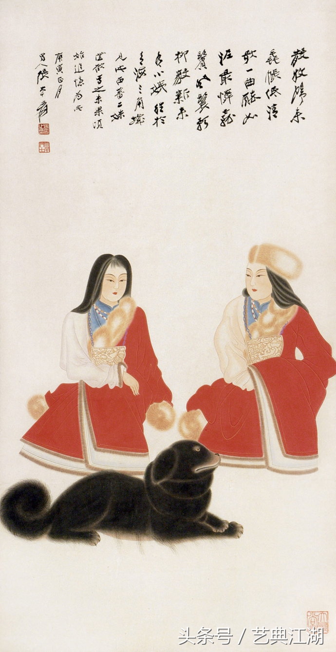 中国历代绘画大师长卷经典仕女图,国画大师的仕女图精品