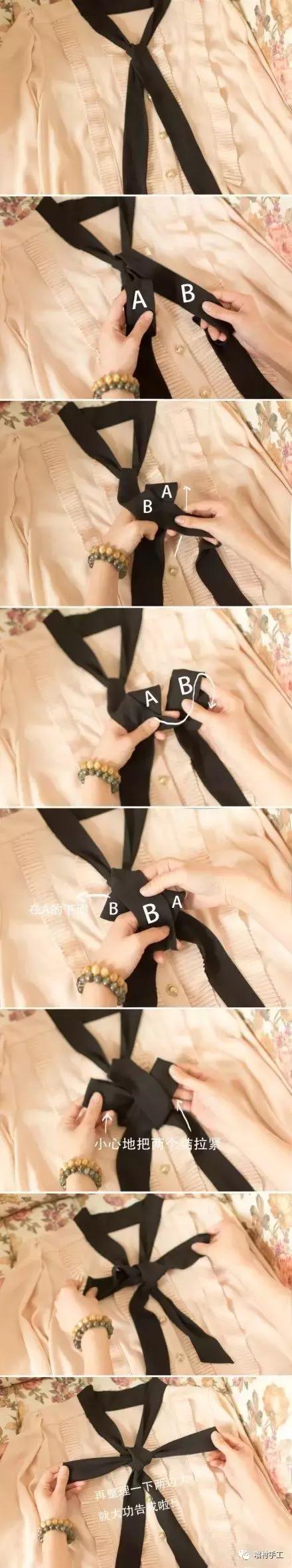 图解漂亮蝴蝶结扎法,蝴蝶结扎法教程慢动作