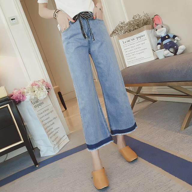 减龄穿搭夏季宽牛仔裤,牛仔裤夏搭雪纺衫