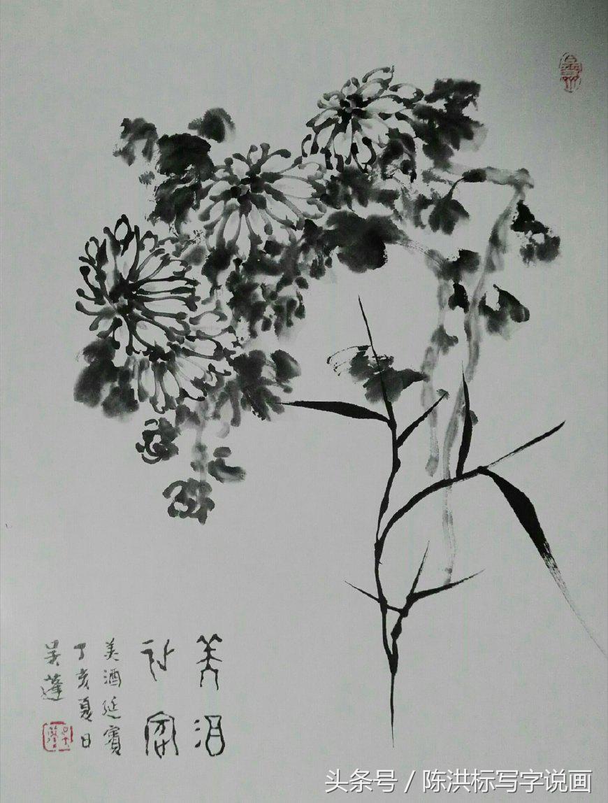 国画水墨菊花的画法和步骤,名家画菊花的技法